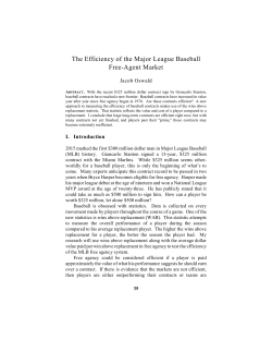 The Efficiency of the Major League Baseball Free