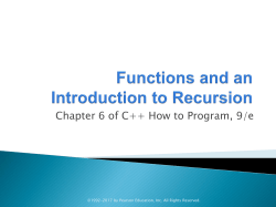 Functions and an Introduction to Recursion