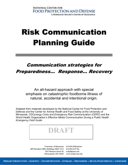 Issue Specific Pre-crisis Communication Plan