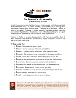 The Twelve C*s of Leadership
