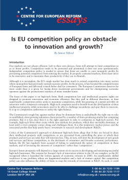 Is EU competition policy an obstacle to innovation and growth?