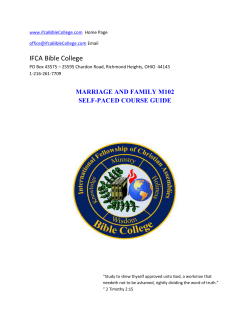 Marriage and Family - IFCA Bible College