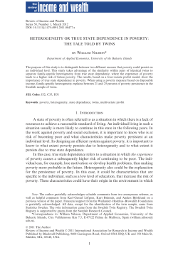 heterogeneity or true state dependence in poverty