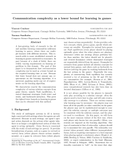 Communication complexity as a lower bound for learning in games