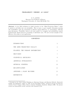 PROBABILITY THEORY AS LOGIC CONTENTS