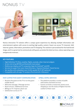 Nonius interactive TV solution offers a unique guest experience by