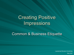 Creating Positive Impressions