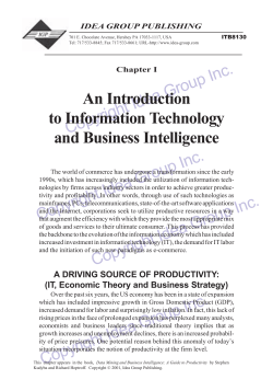 An Introduction to Information Technology and Business Intelligence