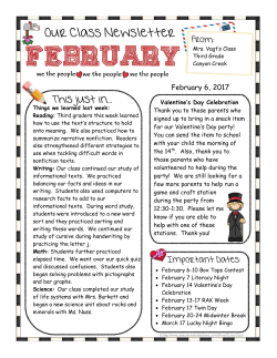 February 6 Newsletter
