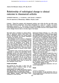 outcome in rheumatoid arthritis - Annals of the Rheumatic Diseases