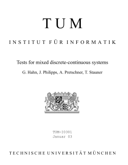 Tests for mixed discrete-continuous systems