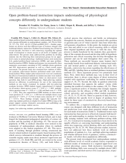 Open problem-based instruction impacts understanding of