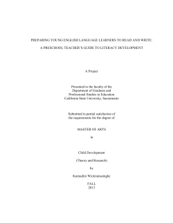 Phonemic Awareness, Letter Knowledge and Print