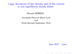 Large deviations of the density and of the current in non equilibrium
