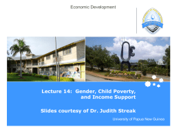 Lecture 14 - Gender, Child Poverty, Income Support