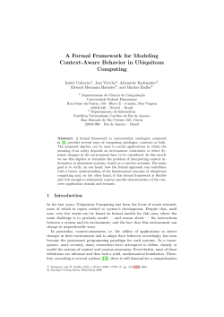 A Formal Framework for Modeling Context