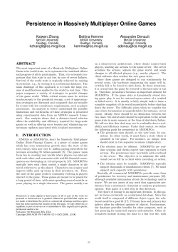 Persistence in Massively Multiplayer Online Games