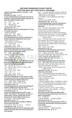 SREE RAMA ENGINEERING COLLEGE::TIRUPATI APPTITUDE MOCK TEST