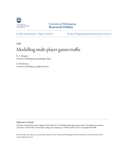 Modelling multi-player games traffic - Research Online