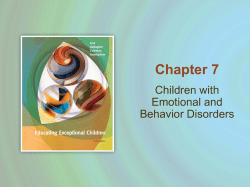 Children with Emotional and Behavior Disorders