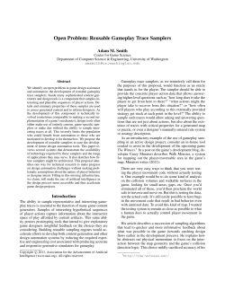 Open Problem: Reusable Gameplay Trace Samplers