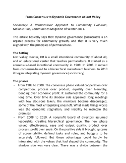 From Consensus to Dynamic Governance at Lost Valley Sociocracy