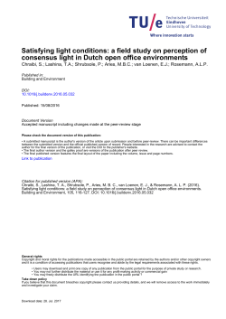 Satisfying light conditions: a field study on perception of consensus