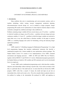 Integer Programming in AMPL
