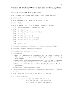 Chapter 11 Partially Ordered Sets and Boolean Algebras