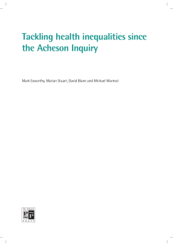 Tackling health inequalities since the Acheson Inquiry