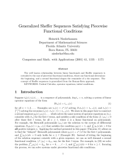 Generalized Sheffer Sequences Satisfying Piecewise