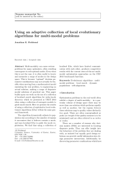 Using an adaptive collection of local evolutionary algorithms for