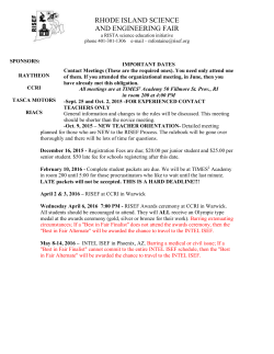 RHODE ISLAND SCIENCE AND ENGINEERING FAIR a RISTA