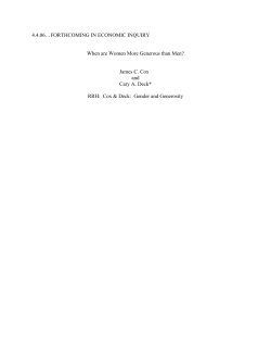 4.4.06&hellip;FORTHCOMING IN ECONOMIC INQUIRY When are