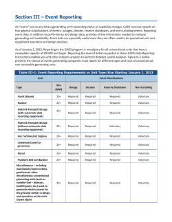 Section III &ndash; Event Reporting