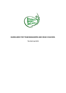 guidelines for team managers and head coaches.