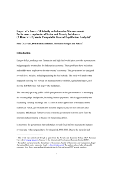 Impact of a Lower Oil Subsidy on Indonesian Macroeconomic