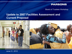 Update to 2007 Facilities Assessment. SZ.062112