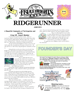 June 2013 - Fruit Heights City