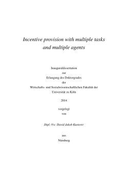 Incentive provision with multiple tasks and multiple agents