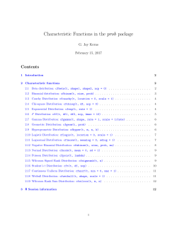Characteristic Functions in the prob package