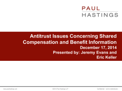 Antitrust Issues Concerning Shared Compensation and Benefit