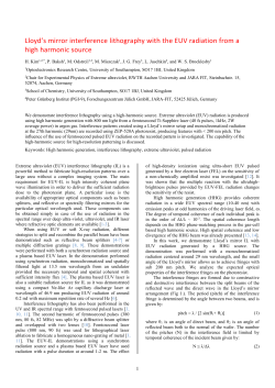 Lloyd`s mirror interference lithography with EUV radiation from a