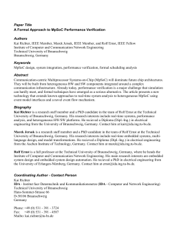 Paper Title A Formal Approach to MpSoC Performance Verification