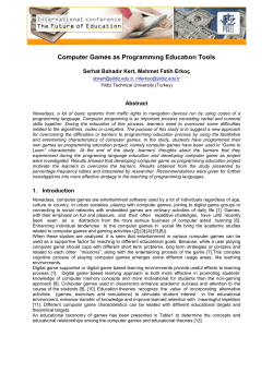 Computer Games as Programmıng Educatıon Tools