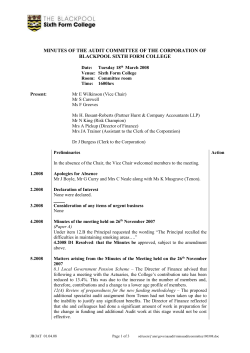 Internal Audit Report Visit 1 2007 - 2008