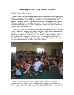 Outstanding mountain safety education programs