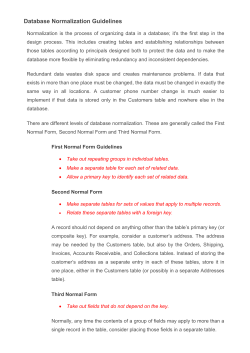 Database Normalization Guidelines