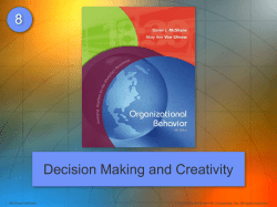 Decision Making and Creativity