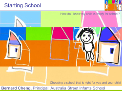 Bernard Cheng: Principal, Australia Street Infants School